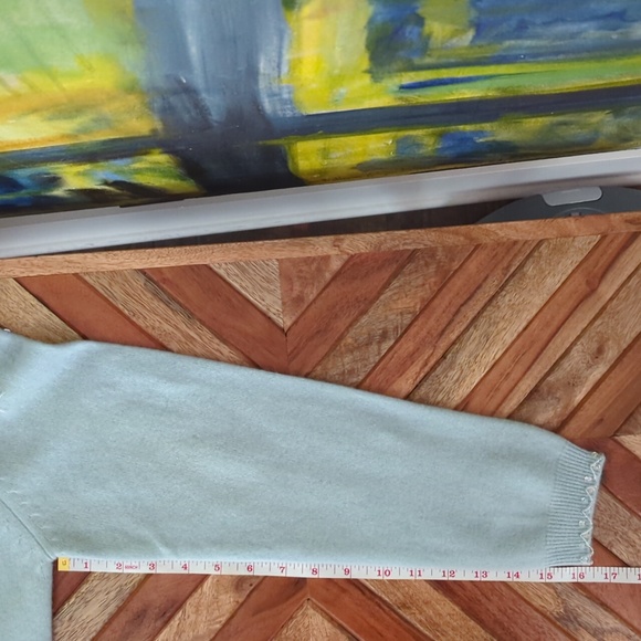 Mark1 1950s lined cardigan sweater in pale blue with hand beaded detail. - Picture 13 of 13